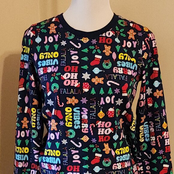 100% COTTON Family PJs Macys Pajama Set "Holiday Toss" Pullover + Pants Small - Picture 2 of 11
